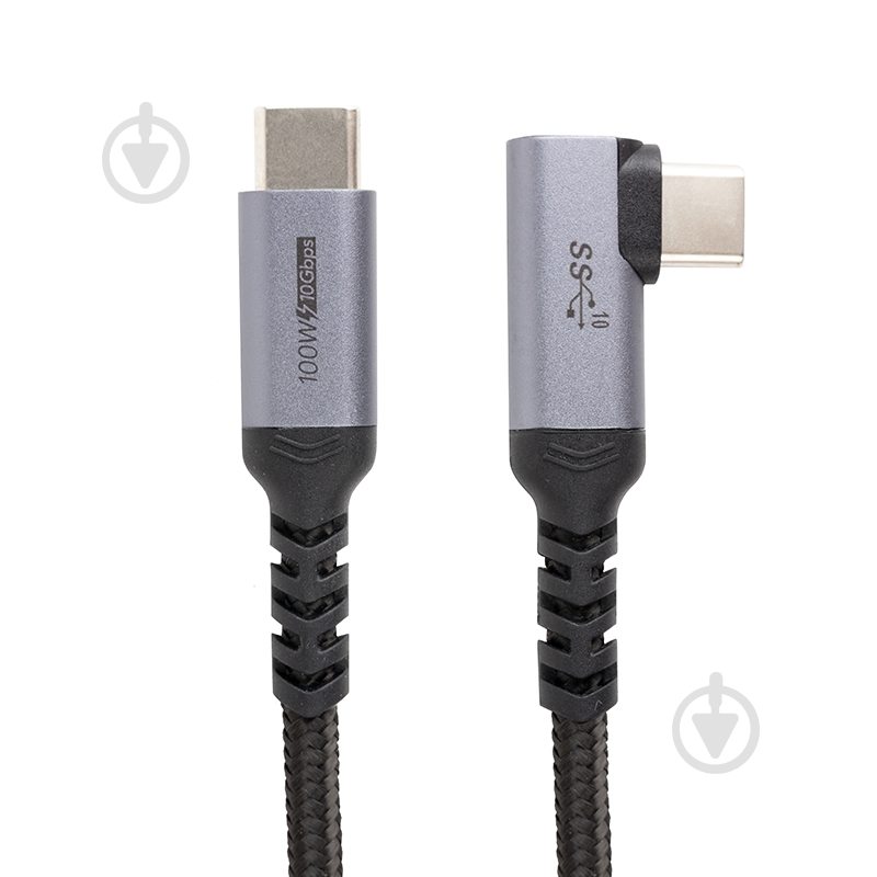 Кабель PowerPlant USB3.1 USB-C - USB-C 1 м сірий (CA913329) - фото 1