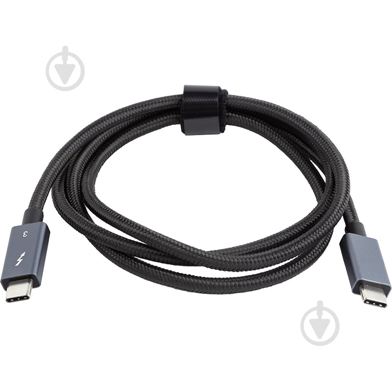Кабель PowerPlant Thunderbolt 3 USB-C - USB-C 1 м серый (CA913336) - фото 2