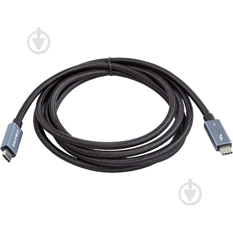 Кабель PowerPlant Thunderbolt 3 USB-C - USB-C 2 м серый (CA913343) - фото 3