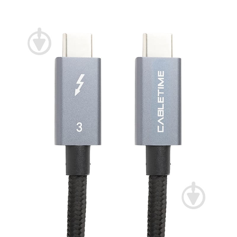 Кабель PowerPlant Thunderbolt 3 USB-C - USB-C 2 м серый (CA913343) - фото 1