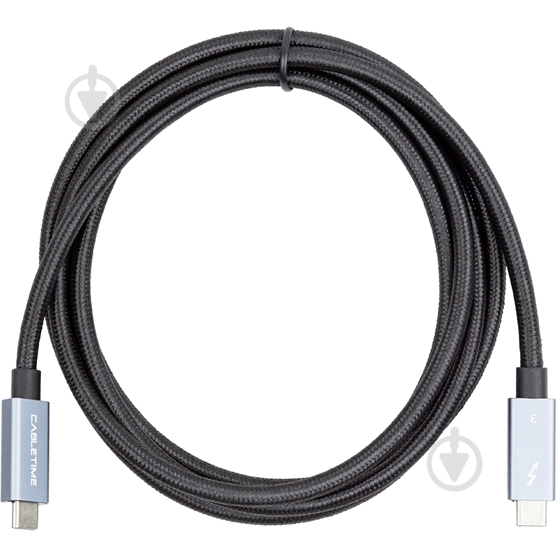 Кабель PowerPlant Thunderbolt 3 USB-C - USB-C 2 м серый (CA913343) - фото 2