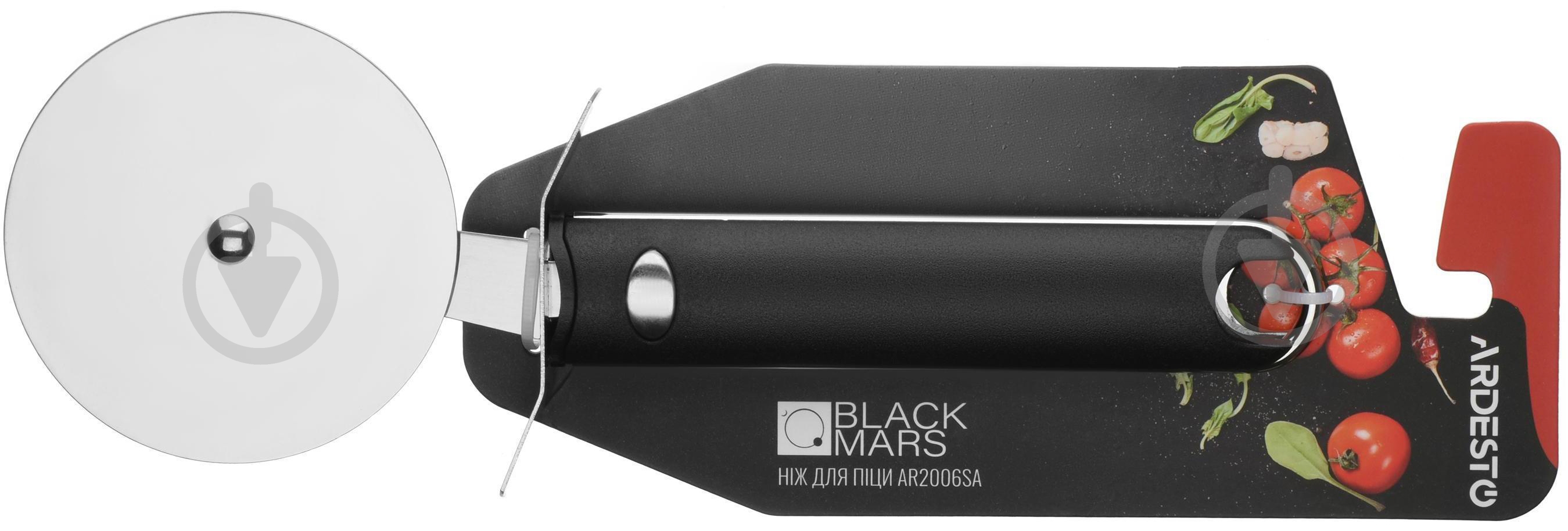 Нож для пиццы Ardesto Black Mars 21,5 см черный с серебристым AR2006SA - фото 2 Нож для пиццы Ardesto Black Mars 21,5 см черный с серебристым AR2006SA - фото 2