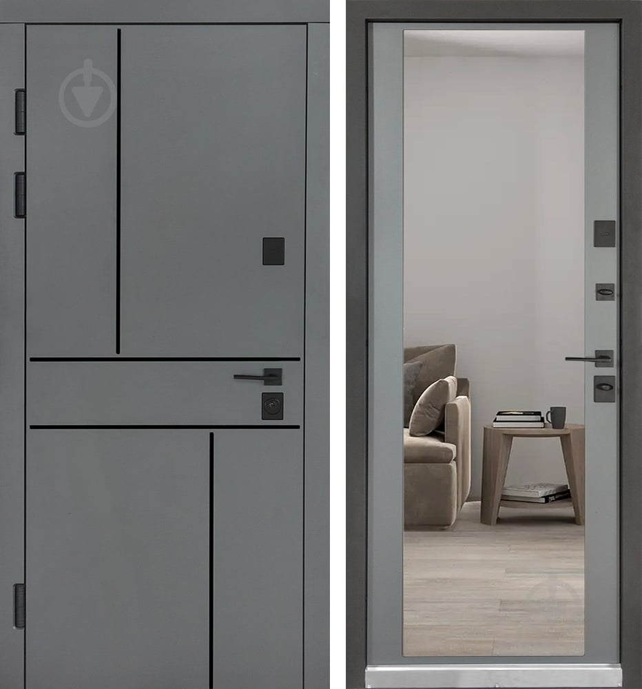 Двері вхідні Булат Ультра (квадро) 557/607 сірий 2050x950 мм ліві - фото 1 Двері вхідні Булат Ультра (квадро) 557/607 сірий 2050x950 мм ліві - фото 1