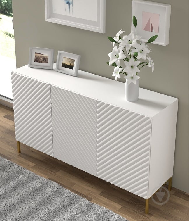 Комод BIM Furniture Surf 3д 1500x870x420 мм золотий/білий матовий (SURF_CABINET_3D_150_WHITE_MAT) - фото 3 Комод BIM Furniture Surf 3д 1500x870x420 мм золотий/білий матовий (SURF_CABINET_3D_150_WHITE_MAT) - фото 3