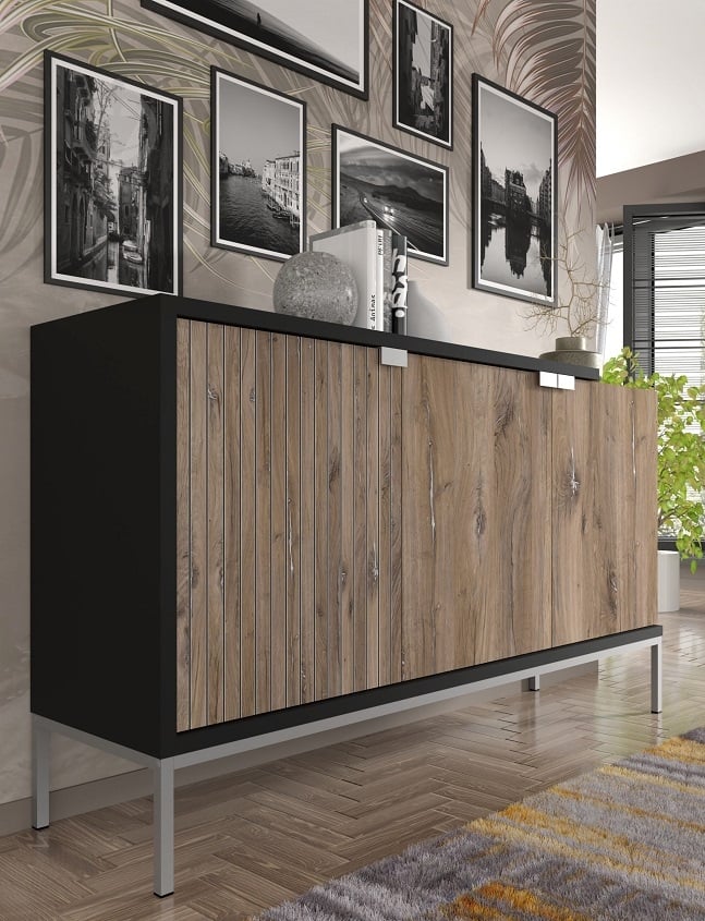 Комод BIM Furniture Toledo 1430x870x420 мм чорний матовий/дуб флагстафф (TOLEDO_CABINET_143_3D_FLAGSTAF) - фото 4