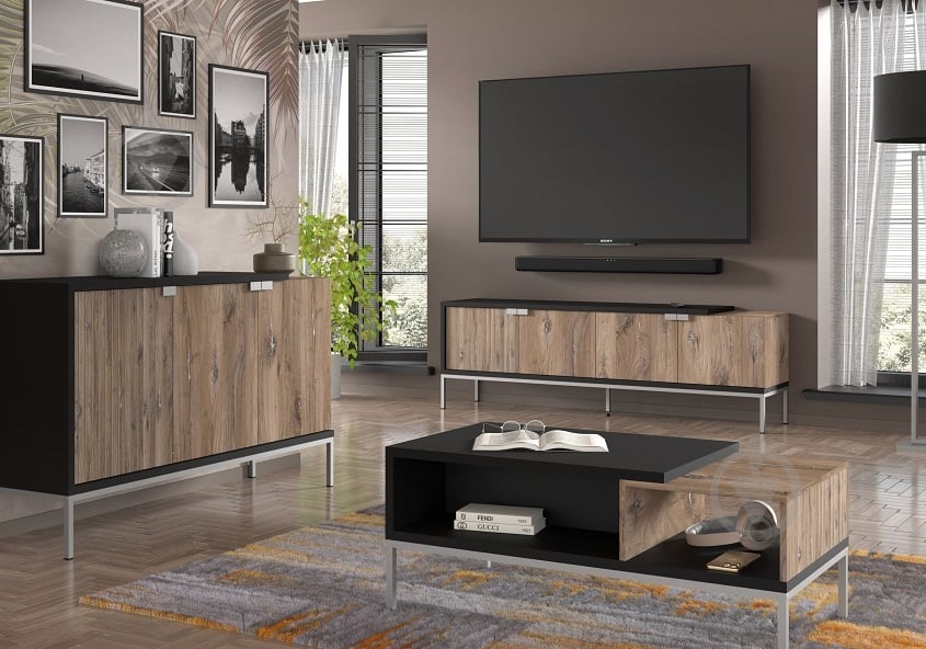 Комод BIM Furniture Toledo 1430x870x420 мм чорний матовий/дуб флагстафф (TOLEDO_CABINET_143_3D_FLAGSTAF) - фото 6