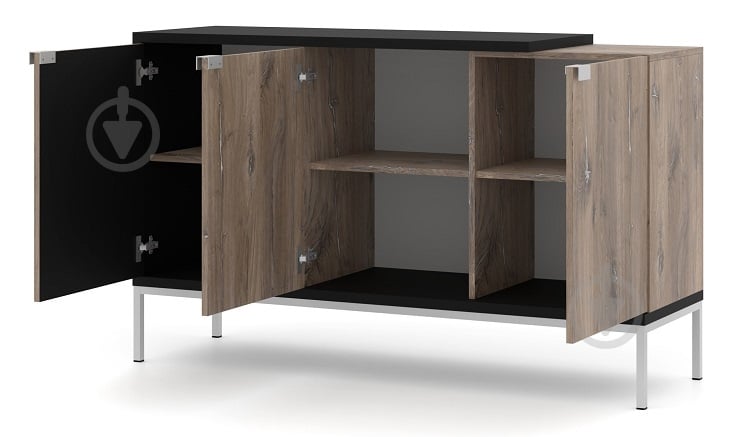 Комод BIM Furniture Toledo 1430x870x420 мм чорний матовий/дуб флагстафф (TOLEDO_CABINET_143_3D_FLAGSTAF) - фото 2