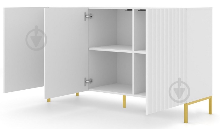 Комод BIM Furniture Wave 3д 1500x870x420 мм золотий/білий матовий (WAVE_CABINET_150_3D_WHITE_MAT) - фото 2 Комод BIM Furniture Wave 3д 1500x870x420 мм золотий/білий матовий (WAVE_CABINET_150_3D_WHITE_MAT) - фото 2