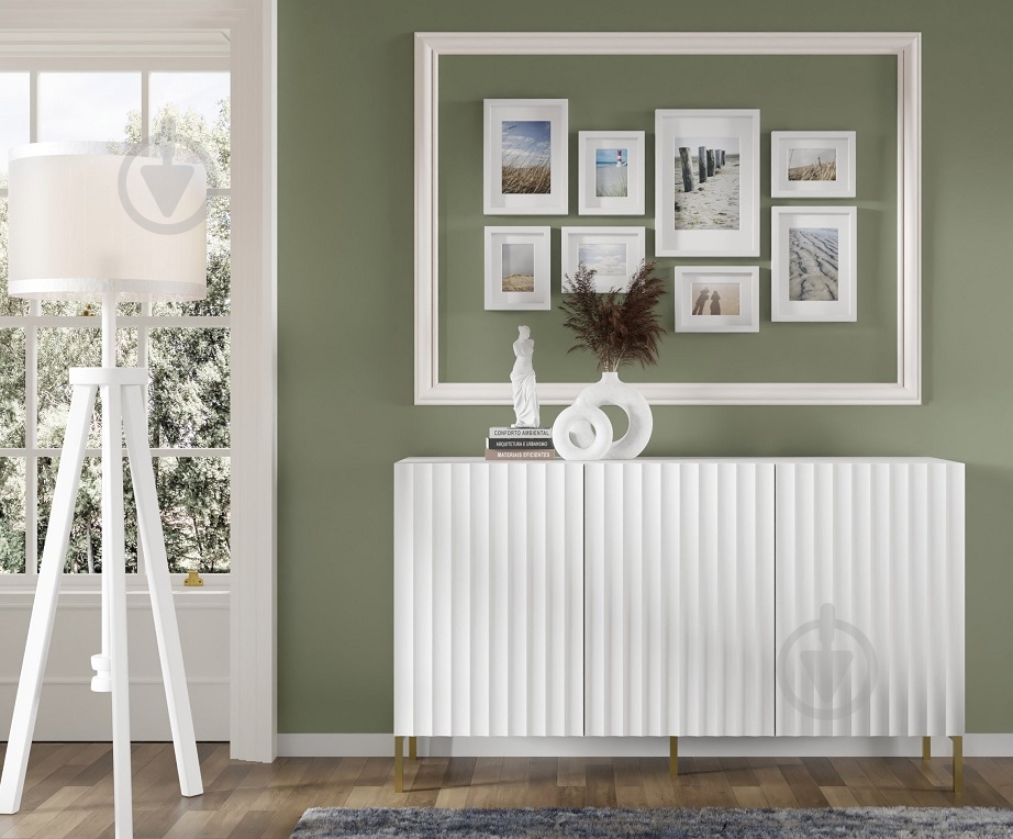 Комод BIM Furniture Wave 3д 1500x870x420 мм чорний/білий матовий (WAVE_CABINET_150_3D_WHITE_MAT_) - фото 6 Комод BIM Furniture Wave 3д 1500x870x420 мм чорний/білий матовий (WAVE_CABINET_150_3D_WHITE_MAT_) - фото 6