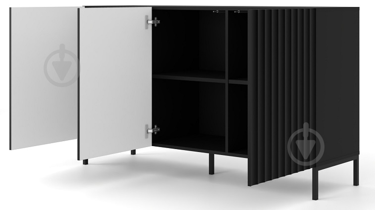 Комод BIM Furniture Wave 3д 1500x870x420 мм чорний/чорний матовий (WAVE_CABINET_150_3D_BLACK_MAT_) - фото 2 Комод BIM Furniture Wave 3д 1500x870x420 мм чорний/чорний матовий (WAVE_CABINET_150_3D_BLACK_MAT_) - фото 2