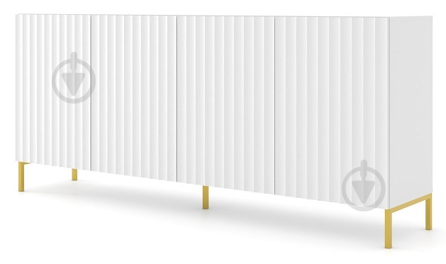 Комод BIM Furniture Wave 4д 2000x870x420 мм золотий/білий матовий (WAVE_CABINET_200_4D_WHITE_MAT) - фото 1 Комод BIM Furniture Wave 4д 2000x870x420 мм золотий/білий матовий (WAVE_CABINET_200_4D_WHITE_MAT) - фото 1