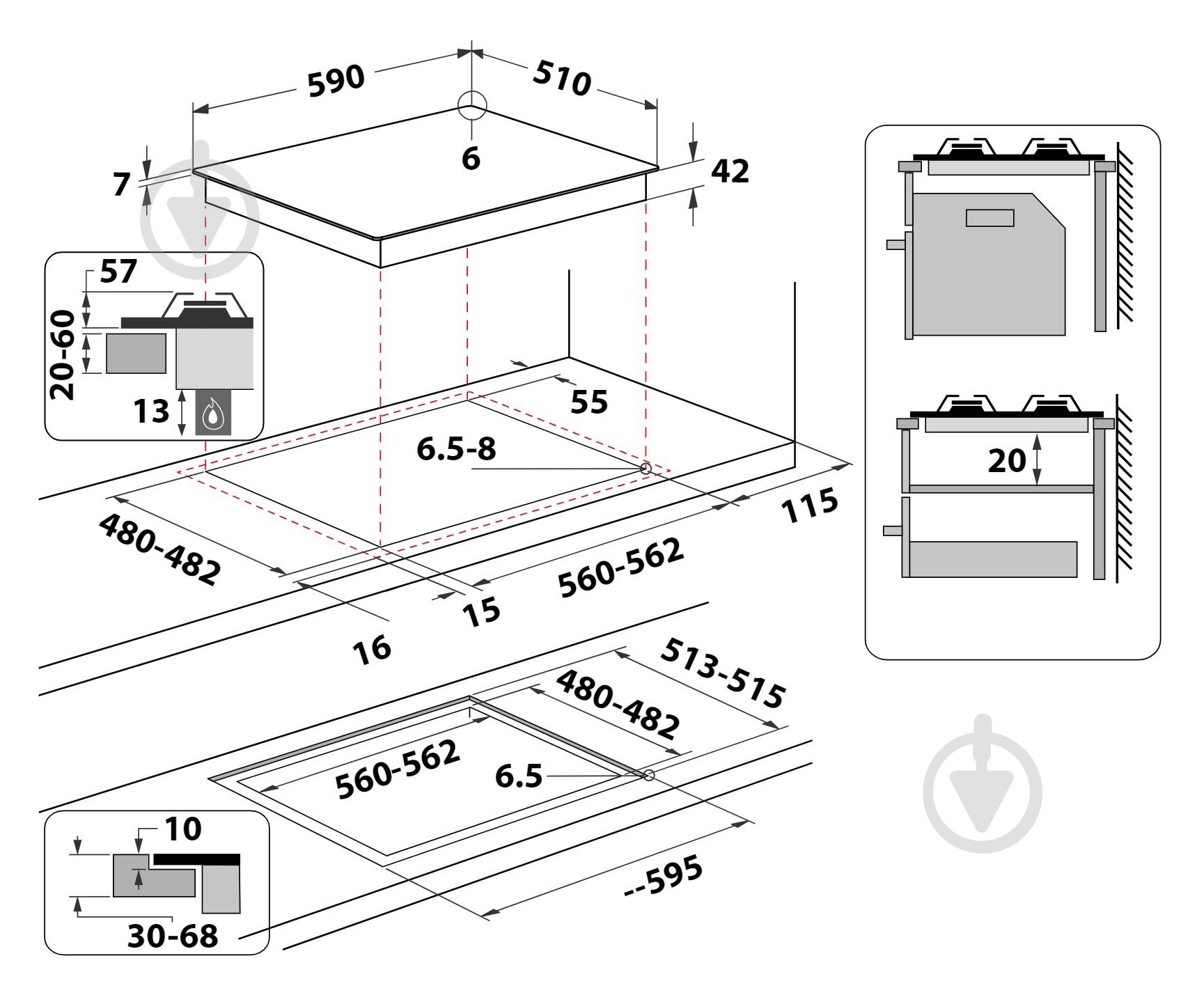 Варочная поверхность газовая Whirlpool GOB 616/NB - фото 4