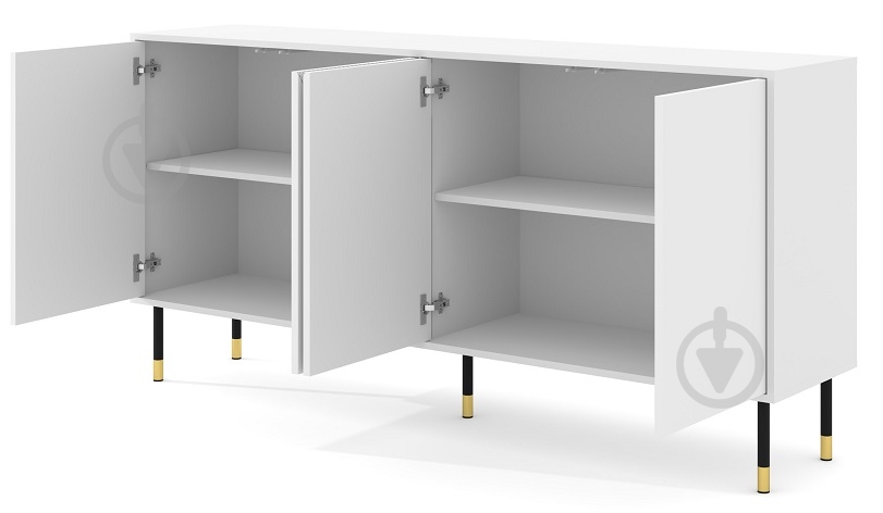 Комод BIM Furniture Woody 4д 1800x880x400 мм золотий/білий матовий (WOODY_CABINET_4D_180_WHITE_MAT) - фото 2 Комод BIM Furniture Woody 4д 1800x880x400 мм золотий/білий матовий (WOODY_CABINET_4D_180_WHITE_MAT) - фото 2