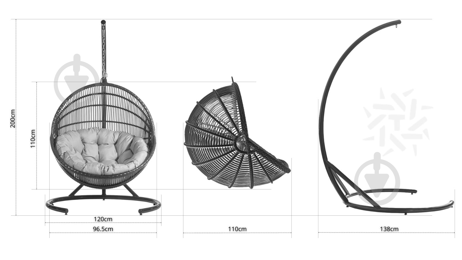 Кресло-кокон TERICO Маро белый - фото 4