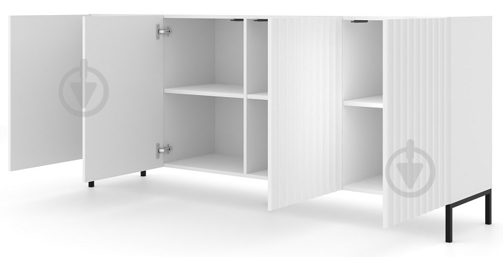 Комод BIM Furniture Wave 4д 2000x870x420 мм чорний/білий матовий (WAVE_CABINET_200_4D_WHITE_MAT_) - фото 2 Комод BIM Furniture Wave 4д 2000x870x420 мм чорний/білий матовий (WAVE_CABINET_200_4D_WHITE_MAT_) - фото 2