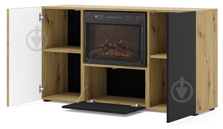 Комод BIM Furniture Auris з каміном 1488x820x420 мм дуб артізан/чорний матовий (AURIS_KOM3D_FIREPLACE_DA_CM) - фото 2 Комод BIM Furniture Auris з каміном 1488x820x420 мм дуб артізан/чорний матовий (AURIS_KOM3D_FIREPLACE_DA_CM) - фото 2