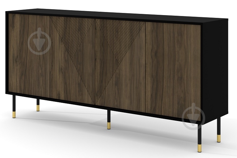 Комод BIM Furniture Woody 4д 1800x880x400 мм золотий/чорний матовий/дуб катанія (WOODY_CABINET_4D_180_BLACK_MAT) - фото 1 Комод BIM Furniture Woody 4д 1800x880x400 мм золотий/чорний матовий/дуб катанія (WOODY_CABINET_4D_180_BLACK_MAT) - фото 1