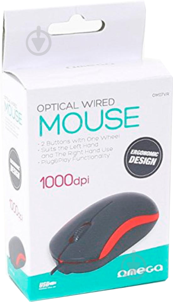 Миша Omega OM-07 3D (OM07VR) red - фото 3