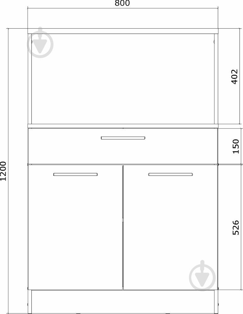 Буфет Грейд Натюр 1200х800х430 мм белый (Буфет Натюр) - фото 5