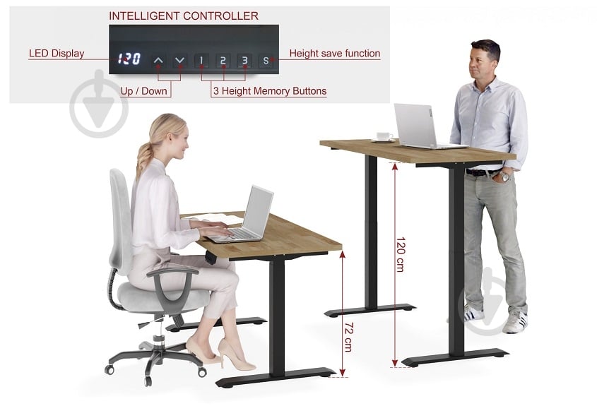 Стіл комп'ютерний BIM Furniture Natural 1400х700х720 мм чорний матовий / дуб натуральний - фото 7 Стіл комп'ютерний BIM Furniture Natural 1400х700х720 мм чорний матовий / дуб натуральний - фото 7