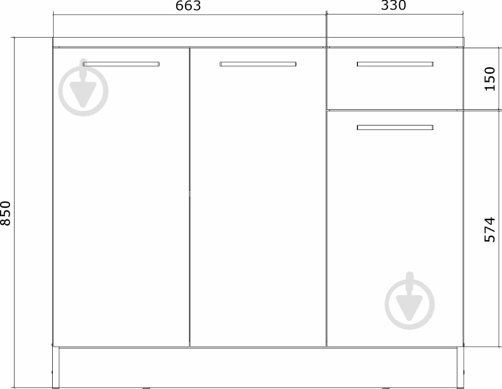 Буфет Грейд Палмер Низ 850х1000х430 мм белый (Буфет Палмер НИЗ) - фото 4