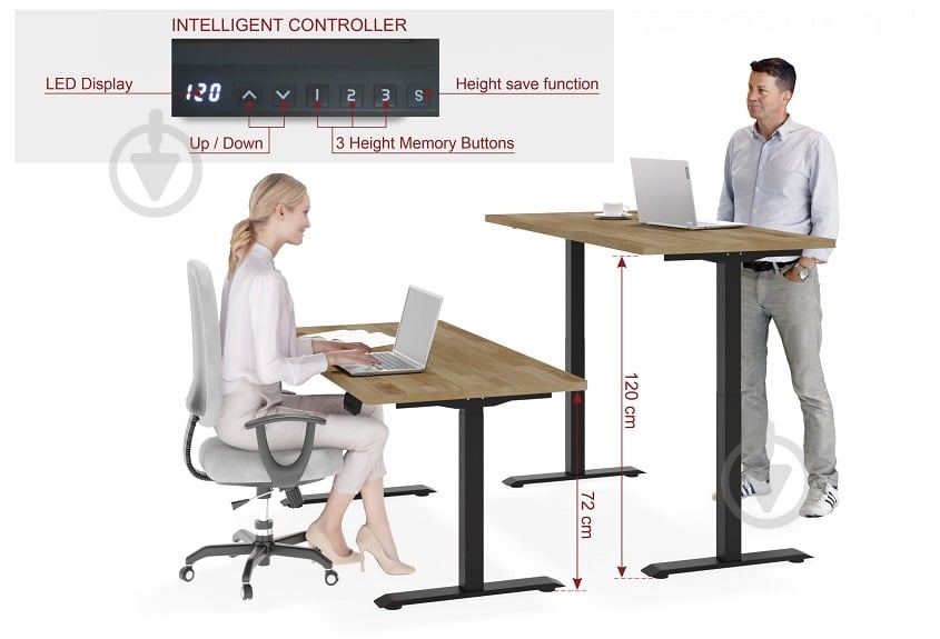 Стіл комп'ютерний BIM Furniture Natural 1600х800х720 мм чорний матовий / дуб натуральний - фото 7 Стіл комп'ютерний BIM Furniture Natural 1600х800х720 мм чорний матовий / дуб натуральний - фото 7