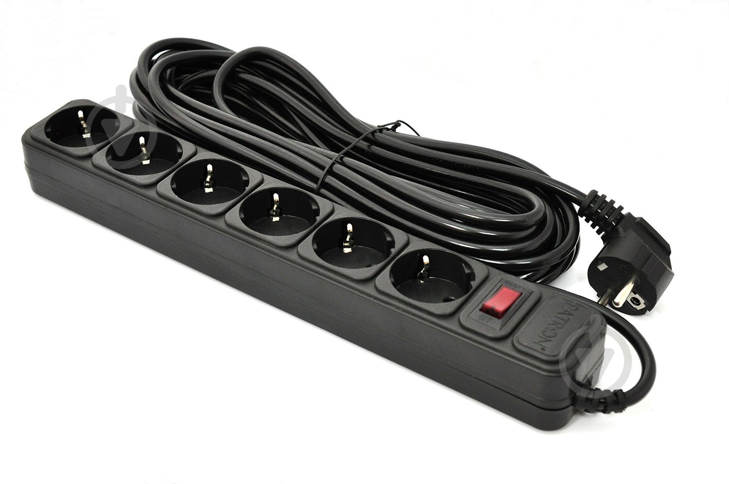 Сетевой фильтр Patron 3x1 мм2 с заземлением 6 гн. черный 1,8 м EXT-PN-SP-1062 - фото 1 Сетевой фильтр Patron 3x1 мм2 с заземлением 6 гн. черный 1,8 м EXT-PN-SP-1062 - фото 1