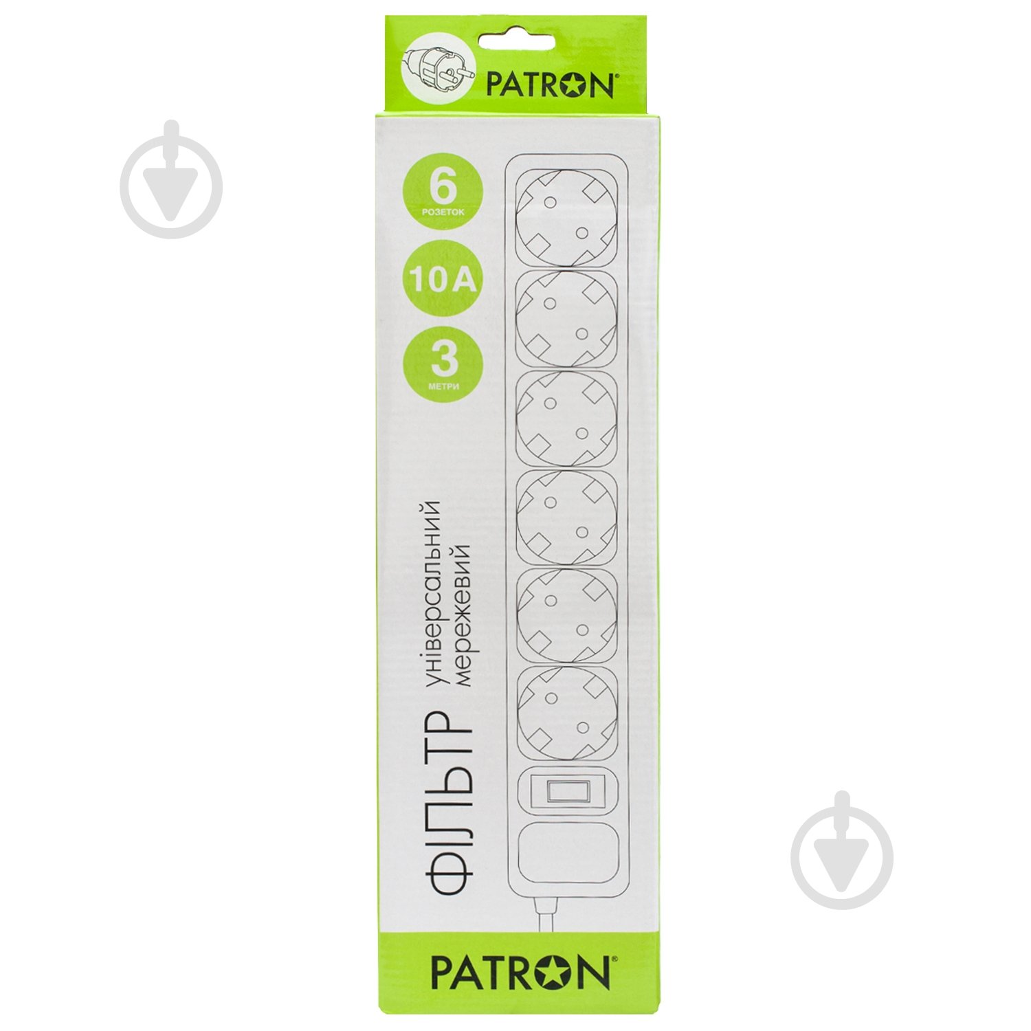 Сетевой фильтр Patron 3x1 мм2 с заземлением 6 гн. белый 3 м EXT-PN-SP-1063W - фото 2 Сетевой фильтр Patron 3x1 мм2 с заземлением 6 гн. белый 3 м EXT-PN-SP-1063W - фото 2