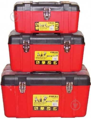 Набор ящиков для ручного инструмента Sigma 3 шт 60 x 30 x 33 см/50 x 24 x 26 см/42 x 22 x 20 см 7402071 - фото 1 Набор ящиков для ручного инструмента Sigma 3 шт 60 x 30 x 33 см/50 x 24 x 26 см/42 x 22 x 20 см 7402071 - фото 1