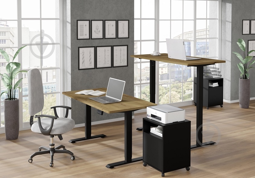 Стіл комп'ютерний BIM Furniture BIMotion 1400х700х730 мм дуб артізан / чорний матовий - фото 7