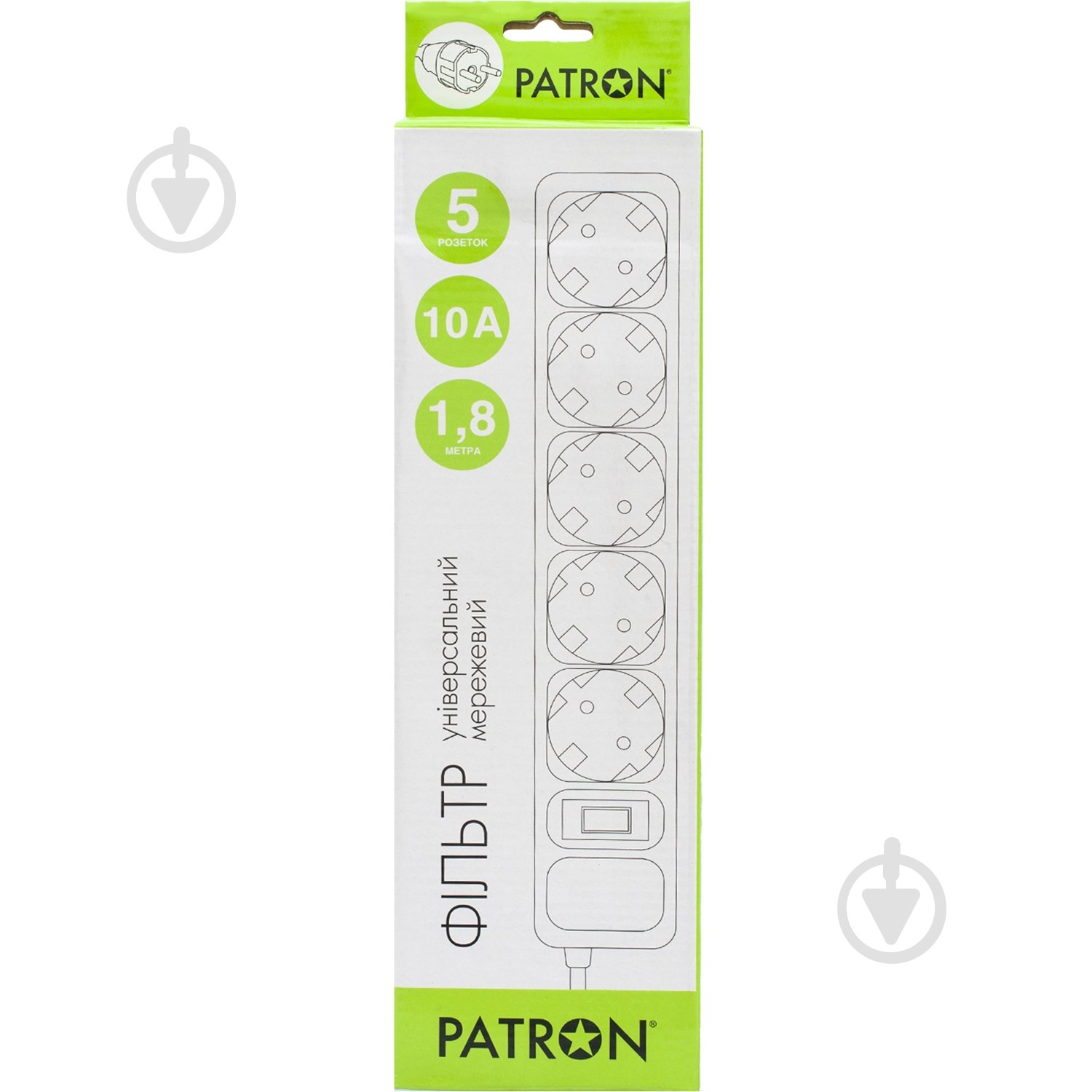 Сетевой фильтр Patron 3x1 мм2 с заземлением 5 гн. черный 1,8 м EXT-PN-SP-1052 - фото 2 Сетевой фильтр Patron 3x1 мм2 с заземлением 5 гн. черный 1,8 м EXT-PN-SP-1052 - фото 2