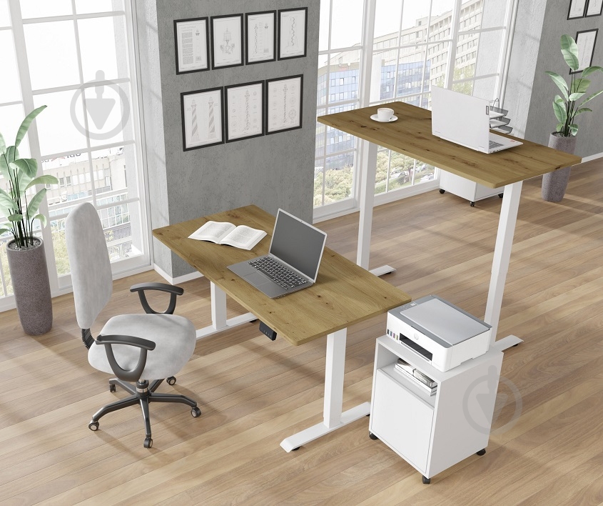 Стіл комп'ютерний BIM Furniture BIMotion 1400х700х730 мм дуб артізан / білий матовий - фото 9 Стіл комп'ютерний BIM Furniture BIMotion 1400х700х730 мм дуб артізан / білий матовий - фото 9