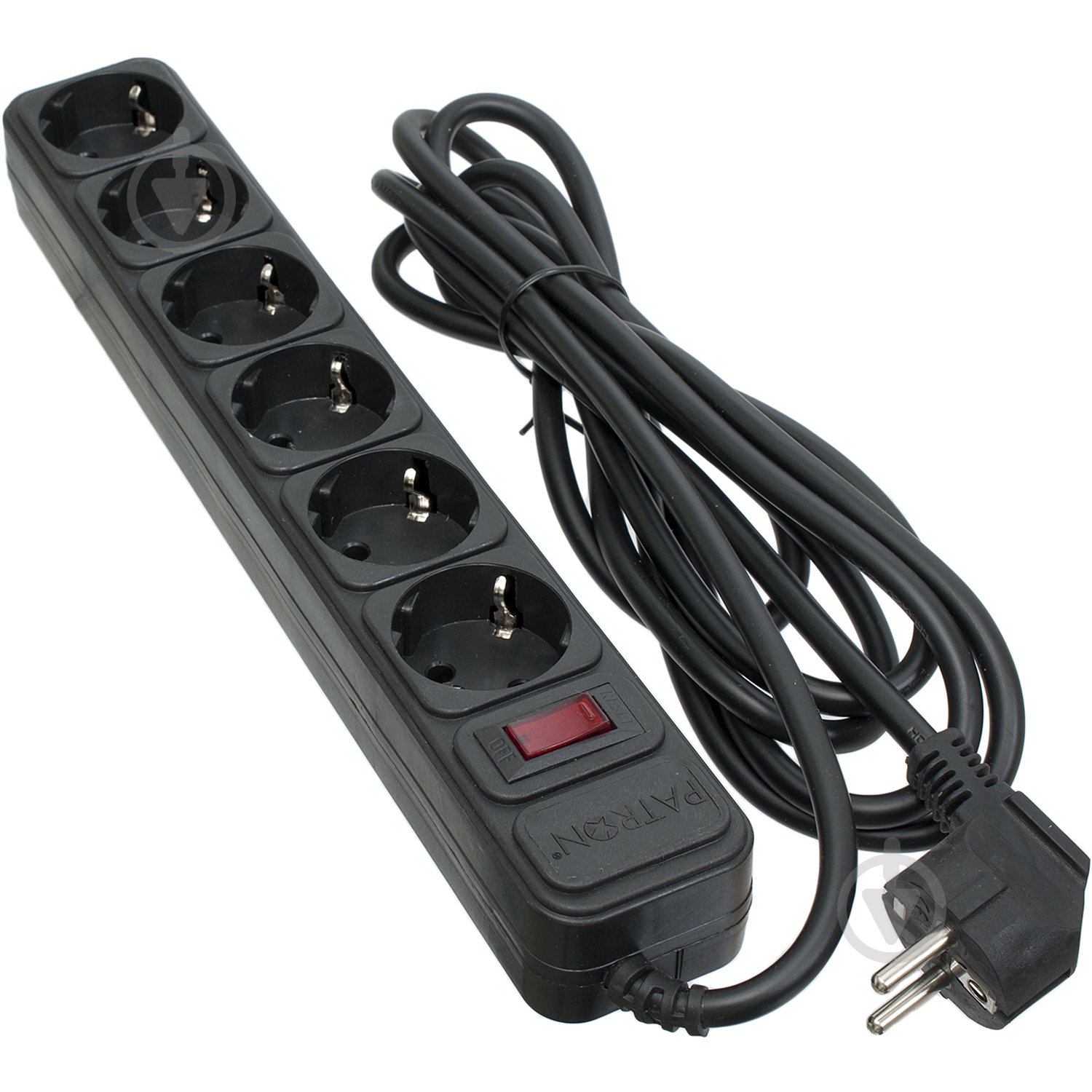 Сетевой фильтр Patron 3x1,5 мм2 (SP-1663) с заземлением 6 гн. черный 3 м EXT-PN-SP-1663 - фото 1 Сетевой фильтр Patron 3x1,5 мм2 (SP-1663) с заземлением 6 гн. черный 3 м EXT-PN-SP-1663 - фото 1