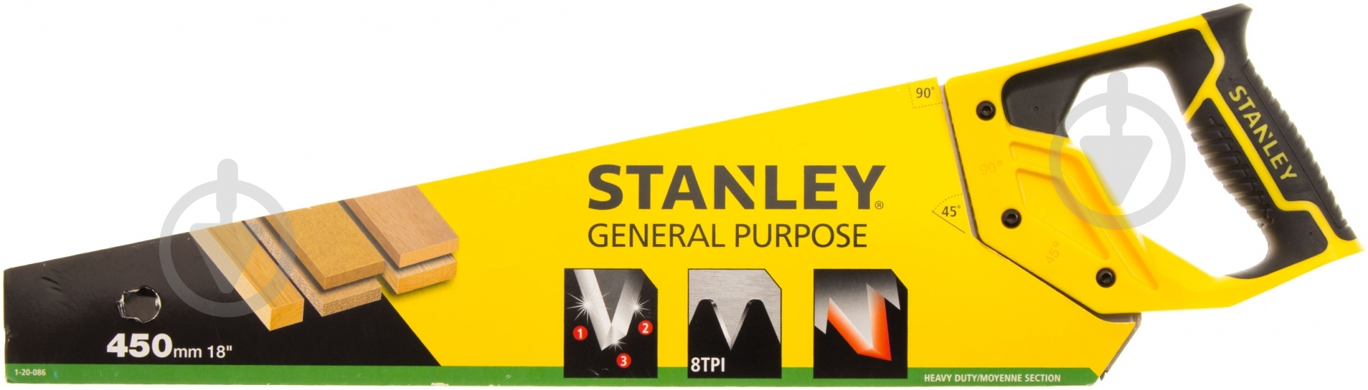 Пила по дереву 450 мм Stanley GENERAL PURPOSE 1-20-086 - фото 2 Пила по дереву 450 мм Stanley GENERAL PURPOSE 1-20-086 - фото 2