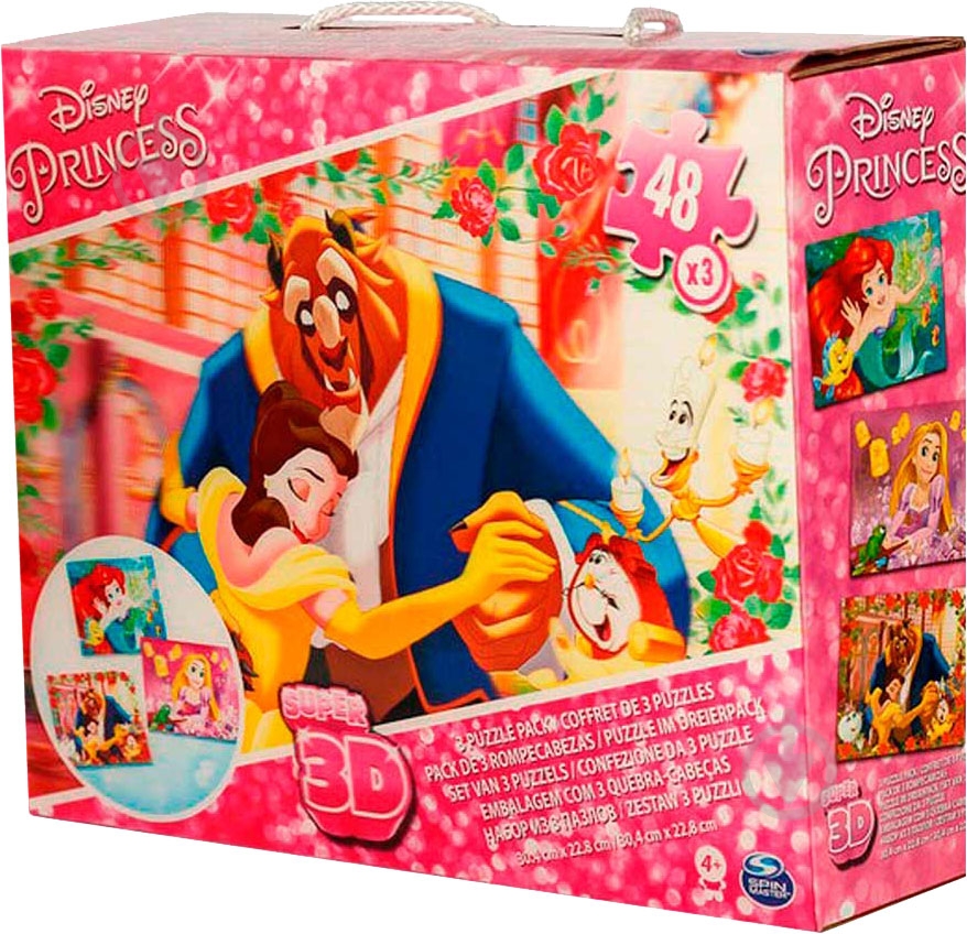 Пазлы деревянные Spin Master 3D 3 в 1 Принцессы - фото 1