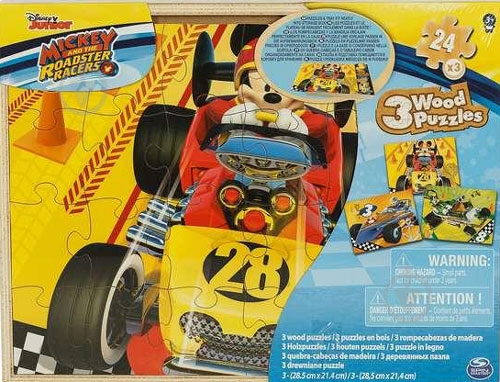 Пазлы деревянные Spin Master 3 в 1 Микки - фото 1