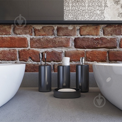 Стакан для зубних щіток Bisk SHINE антрацит 7965 - фото 2