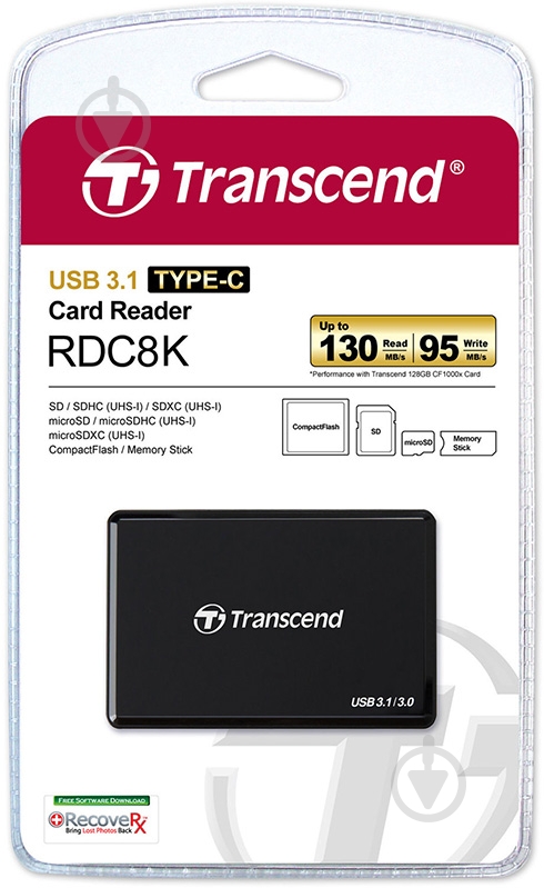 Кардридер Transcend TS-RDC8K Type-C USB 3.1/3.0 - фото 4 Кардридер Transcend TS-RDC8K Type-C USB 3.1/3.0 - фото 4