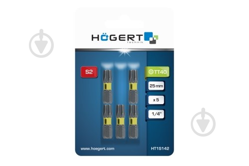 Бита ударная HOEGERT TT40 25 мм 5 шт. HT1S142 - фото 2 Бита ударная HOEGERT TT40 25 мм 5 шт. HT1S142 - фото 2