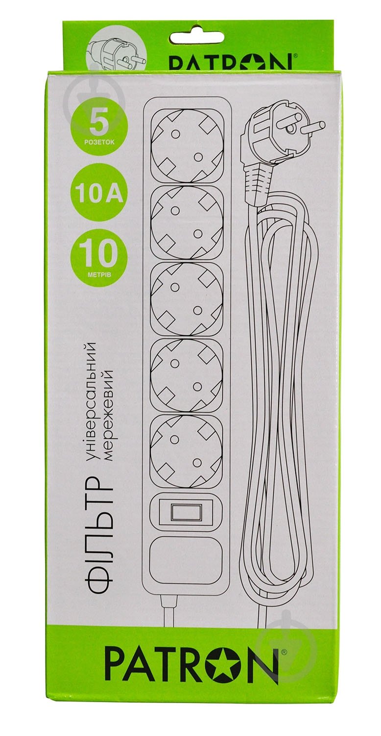 Сетевой фильтр Patron 3x1 мм2 с заземлением 5 гн. черный 10 м EXT-PN-SP-10510 - фото 2 Сетевой фильтр Patron 3x1 мм2 с заземлением 5 гн. черный 10 м EXT-PN-SP-10510 - фото 2