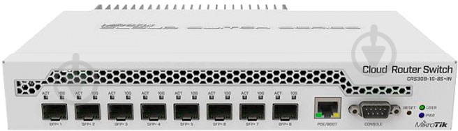 Коммутатор Mikrotik CRS309-1G-8S+IN - фото 1 Коммутатор Mikrotik CRS309-1G-8S+IN - фото 1