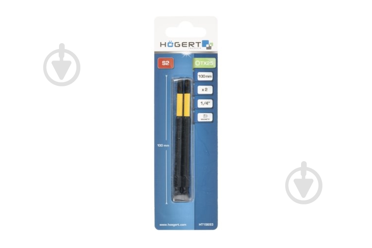 Бита ударная HOEGERT TX25 100 мм 2 шт. HT1S693 - фото 2 Бита ударная HOEGERT TX25 100 мм 2 шт. HT1S693 - фото 2