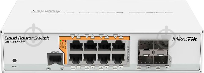 Коммутатор Mikrotik 4SFP CRS112-8P-4S-IN - фото 1