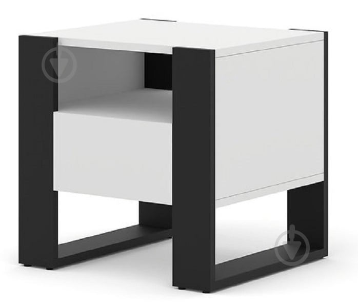 Тумба BIM Furniture Mondi 480x475x400 мм чорний/білий матовий (BEDSIDE_TABLE_MONDI_48_WHITE_M) - фото 1