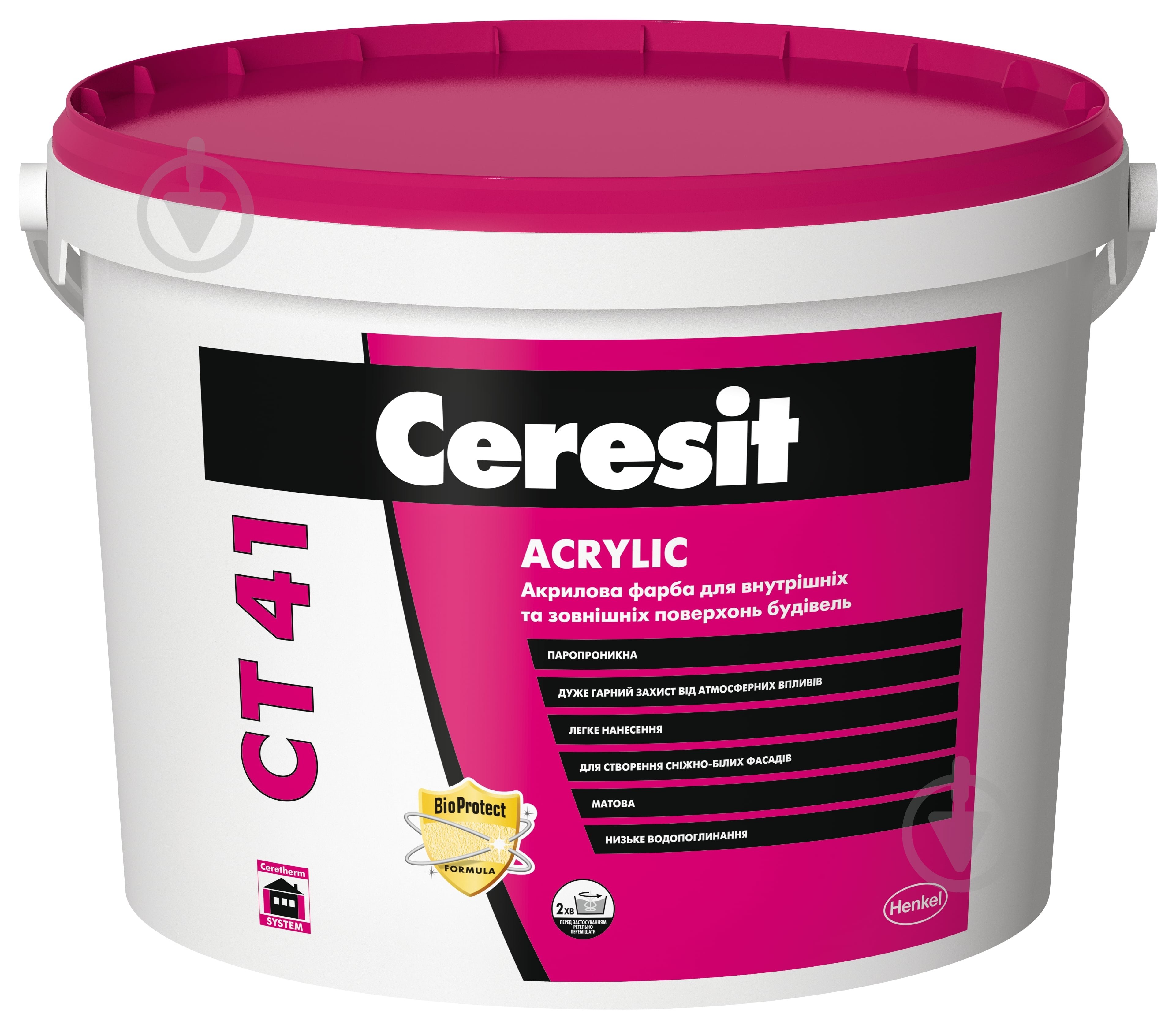 Фарба акрилова Ceresit CT 41 Acrylic мат 13,5 кг - фото 1