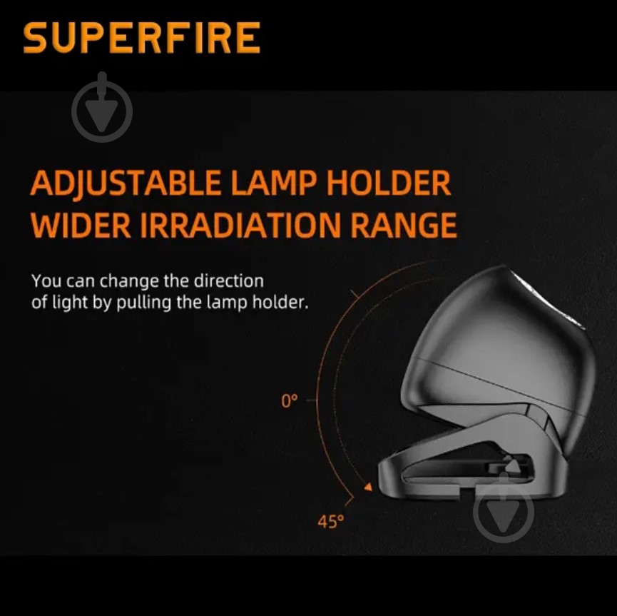 Ліхтар налобний SuperFire 120 Lm [019] Black HL05-E - фото 3