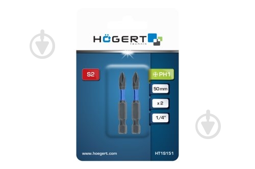 Бита ударная HOEGERT PH1 50 мм 2 шт. HT1S151 - фото 2