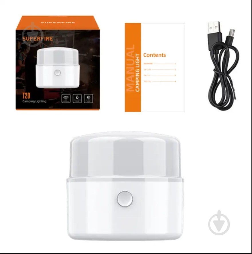 Фонарь кемпинговый SuperFire 180 Lm 9003 белый T20 - фото 4 Фонарь кемпинговый SuperFire 180 Lm 9003 белый T20 - фото 4