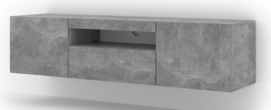 Тумба под ТВ BIM Furniture Aura 3д 1500x420x370 мм бетон(TV_STAND_AURA_150_CONCRETE) - фото 1 Тумба под ТВ BIM Furniture Aura 3д 1500x420x370 мм бетон(TV_STAND_AURA_150_CONCRETE) - фото 1
