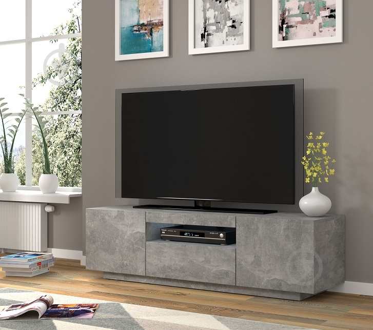 Тумба под ТВ BIM Furniture Aura 3д 1500x420x370 мм бетон(TV_STAND_AURA_150_CONCRETE) - фото 6 Тумба под ТВ BIM Furniture Aura 3д 1500x420x370 мм бетон(TV_STAND_AURA_150_CONCRETE) - фото 6